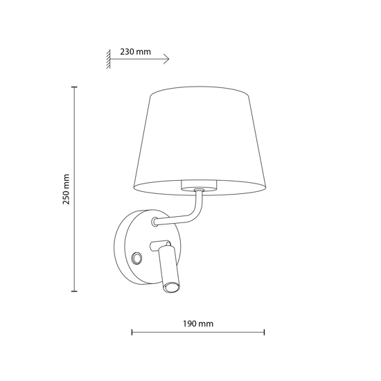 Applique bianco con interruttori doppia luce per comodini camera da letto