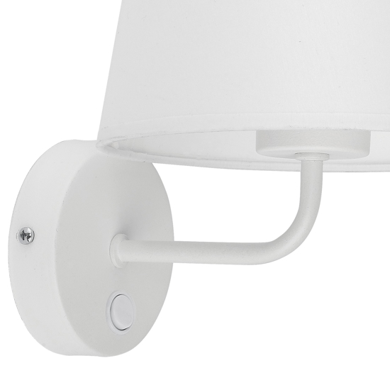 Applique bianco con interruttore per comodino camera da letto 