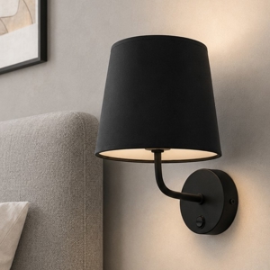 Applique nero con interruttore per comodino camera da letto