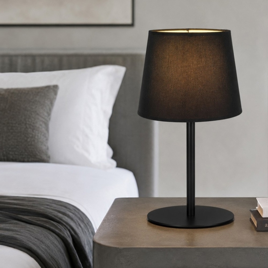 Abat-jour nera moderna per comodini camera da letto
