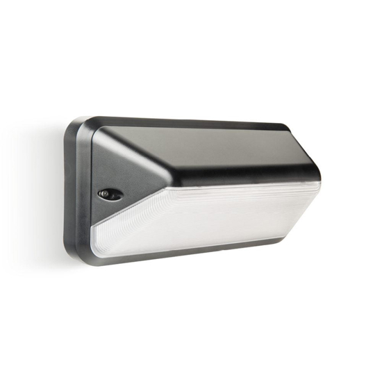 Applique da esterno con sensore di movimento crepuscolare nera led cct ip66