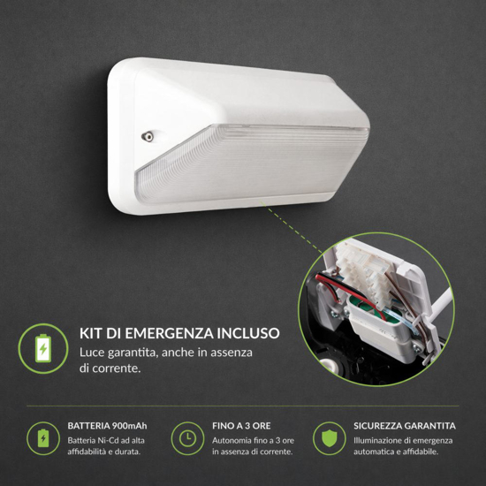 Applique da esterno con sensore di movimento crepuscolare nera led cct ip66