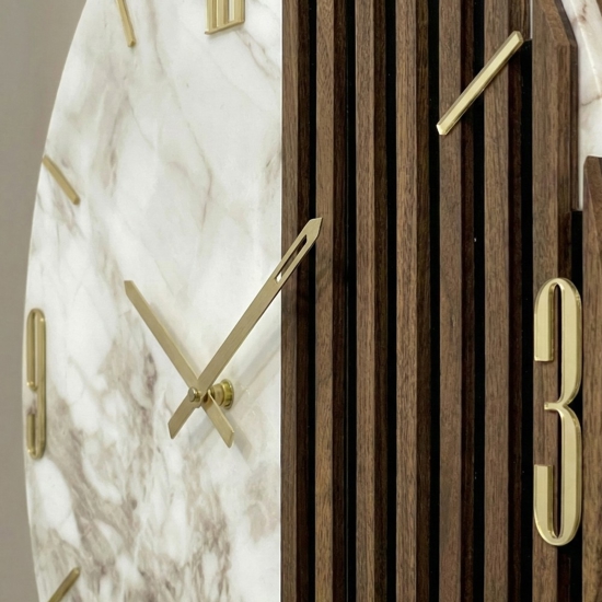 Orologio da parete 60cm design tondo resina legno contemporaneo