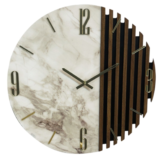 Orologio da parete 60cm design tondo resina legno contemporaneo