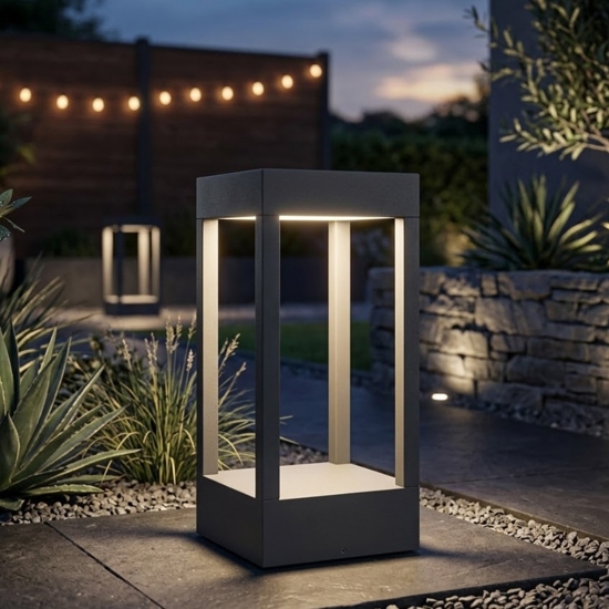 Top light lampioncino da giardino monaco antracite led 10w 3000k ip54
