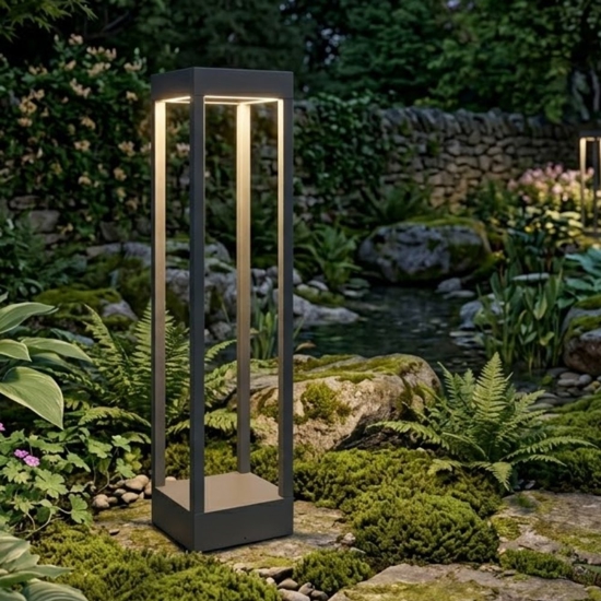 Top light lampione da esterno monaco antracite moderno led 10w 3000k