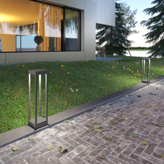 Top light lampione da esterno monaco antracite moderno led 10w 3000k