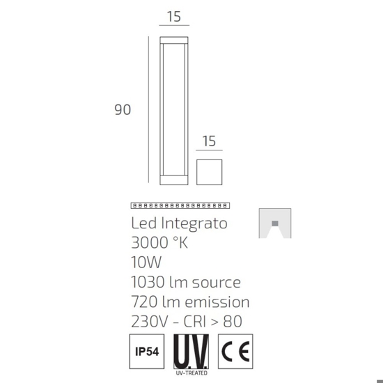 Lampione da giardino moderno antracite led 10w 3000k top light monaco