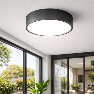 Ondaluce plafoniera da esterno patio rotonda antracite led 10w 3000k
