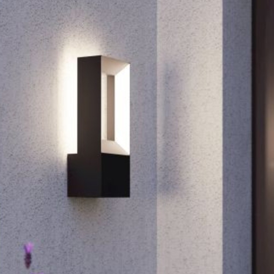 Applique da esterno ip44 nera moderna led 3000k