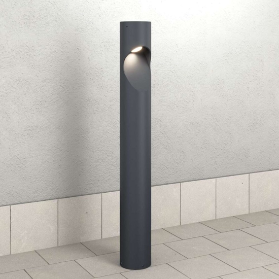 Top light belize lampione palo da esterno moderno antracite led 12w 3000k ip54