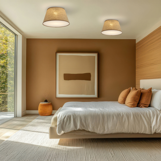 Plafoniera camera da letto cono in tessuto 38 cm