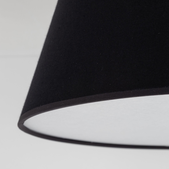 Plafoniera per camera da letto cono di tessuto nero 38 cm