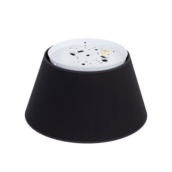 Plafoniera per camera da letto cono di tessuto nero 38 cm