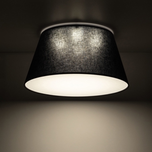 Plafoniera per camera da letto nera cono di tessuto da soffitto 50 cm
