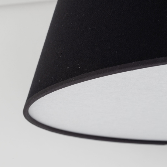 Plafoniera per camera da letto nera cono di tessuto da soffitto 50 cm