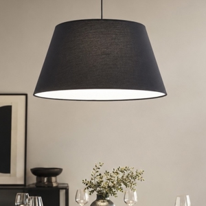 Lampadario a sospensione cono in tessuto nero 