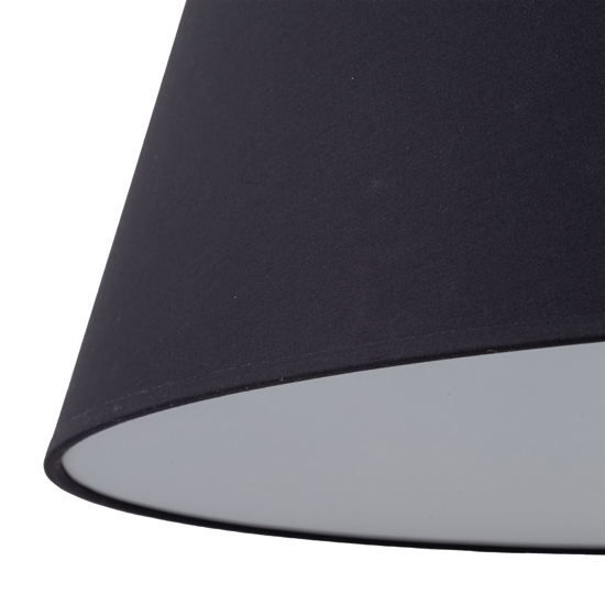 Lampadario a sospensione cono in tessuto nero 