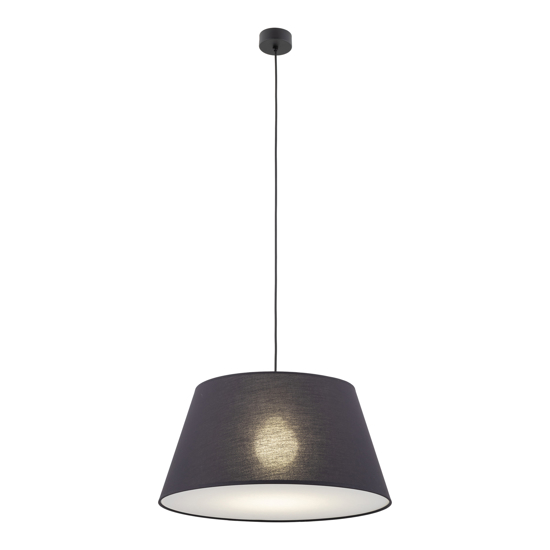 Lampadario a sospensione cono in tessuto nero 