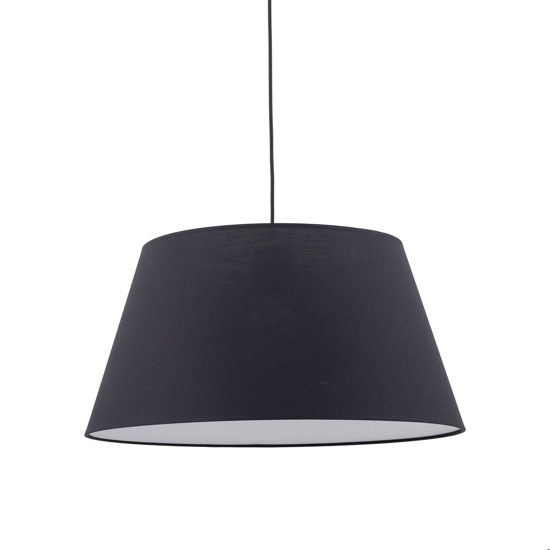 Lampadario a sospensione cono in tessuto nero 