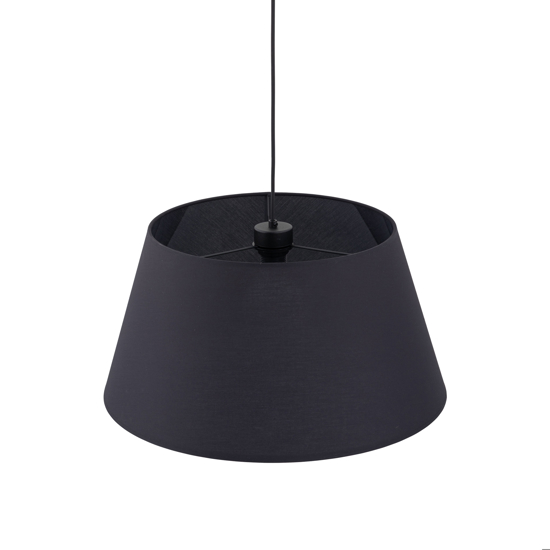 Lampadario a sospensione cono in tessuto nero 