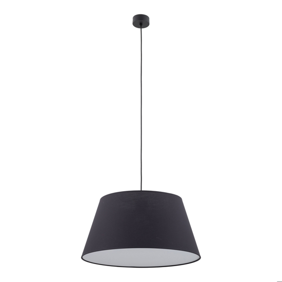 Lampadario a sospensione cono in tessuto nero 