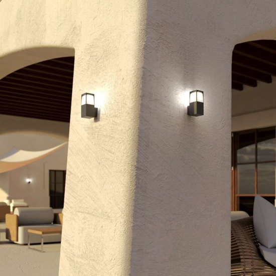 Top light york applique da esterno moderna antracite ip54