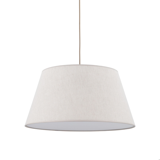 Lampadario cono a sospensione in tessuto beige