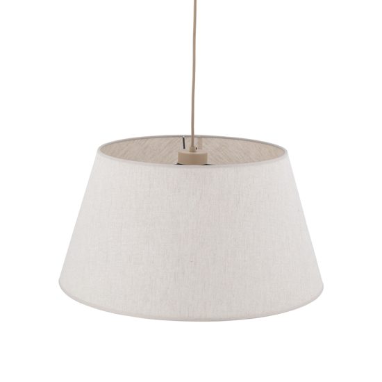 Lampadario cono a sospensione in tessuto beige