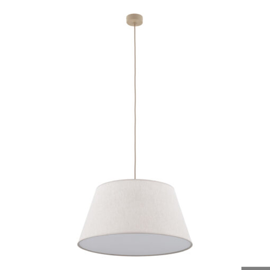 Lampadario cono a sospensione in tessuto beige