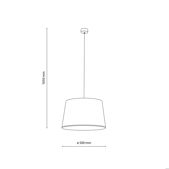 Lampadario cono a sospensione in tessuto beige