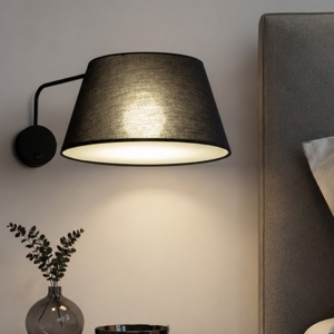 Applique con braccio orientabile nero per comodino camera da letto