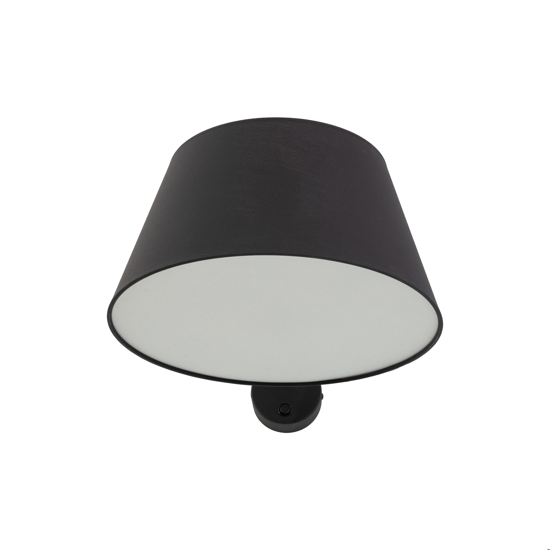 Applique con braccio orientabile nero per comodino camera da letto