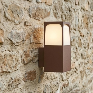 Top light york applique da esterno corten design moderno