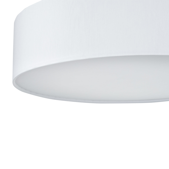 Plafoniera cilindro di tessuto bianco 60 cm per soggiorno moderno