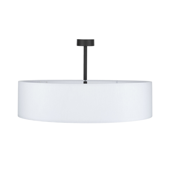 Plafoniera cilindro di tessuto bianco 60 cm per soggiorno moderno