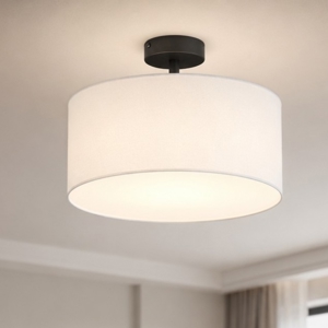 Plafoniera di tessuto cilindro bianco moderno 40 cm per camera da letto