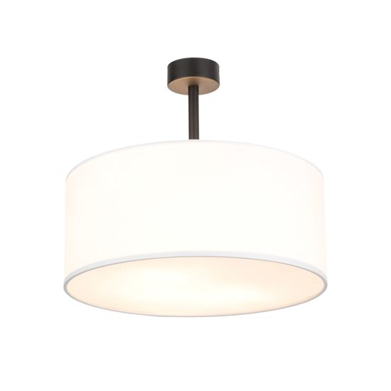 Plafoniera di tessuto cilindro bianco moderno 40 cm per camera da letto