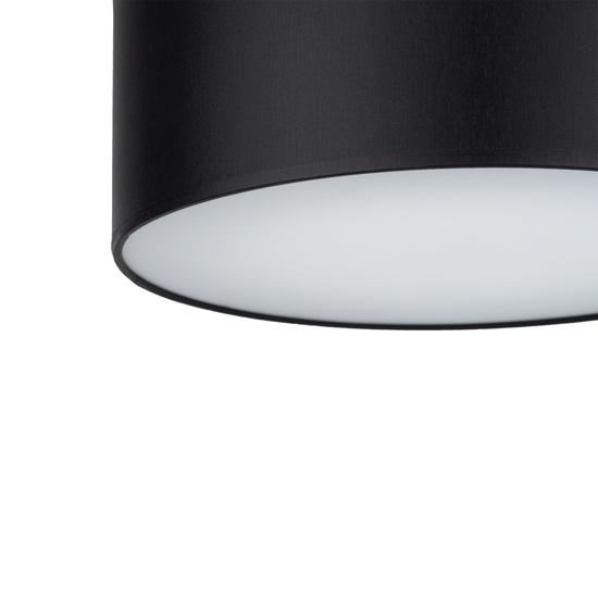 Plafoniera 40 cm nera da soffitto cilindro in tessuto per camera da letto