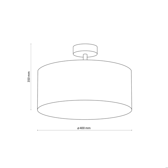 Plafoniera 40 cm nera da soffitto cilindro in tessuto per camera da letto