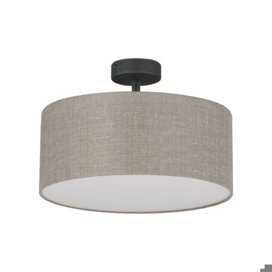 Plafoniera cilindro da soffitto in tessuto  lino rustico 40 cm per camera da letto