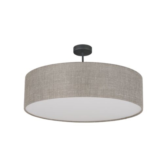 Plafoniera di tessuto 60cm cilindro lino beige per soggiorno moderno