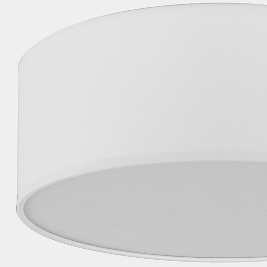 Plafoniera 45 cm di tessuto bianco cilindro per camera da letto