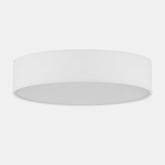 Plafoniera 45 cm di tessuto bianco cilindro per camera da letto