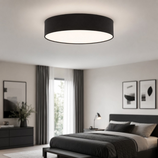 Plafoniera di tessuto 45 cm cilindro da soffitto per camera da letto