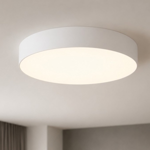 Grande plafoniera cilindro di tessuto 78 cm da soffitto bianco per salotto moderno