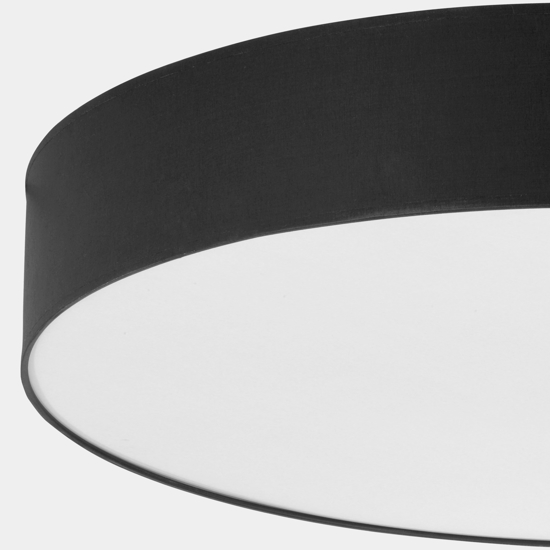 Plafoniera cilindro di tessuto nero 78 cm per soggiorno moderno