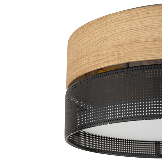 Plafoniera moderna da soffitto quercia nero per soggiorno