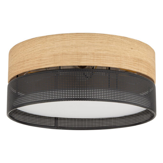 Plafoniera moderna da soffitto quercia nero per soggiorno