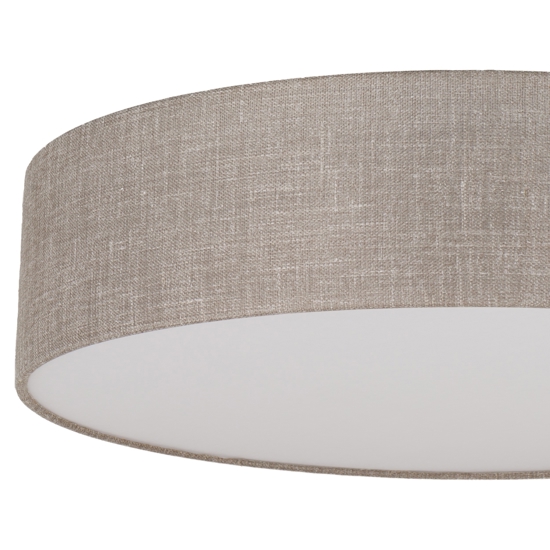 Plafoniera di tessuto lino grezzo cilindro 78 cm per soggiorno